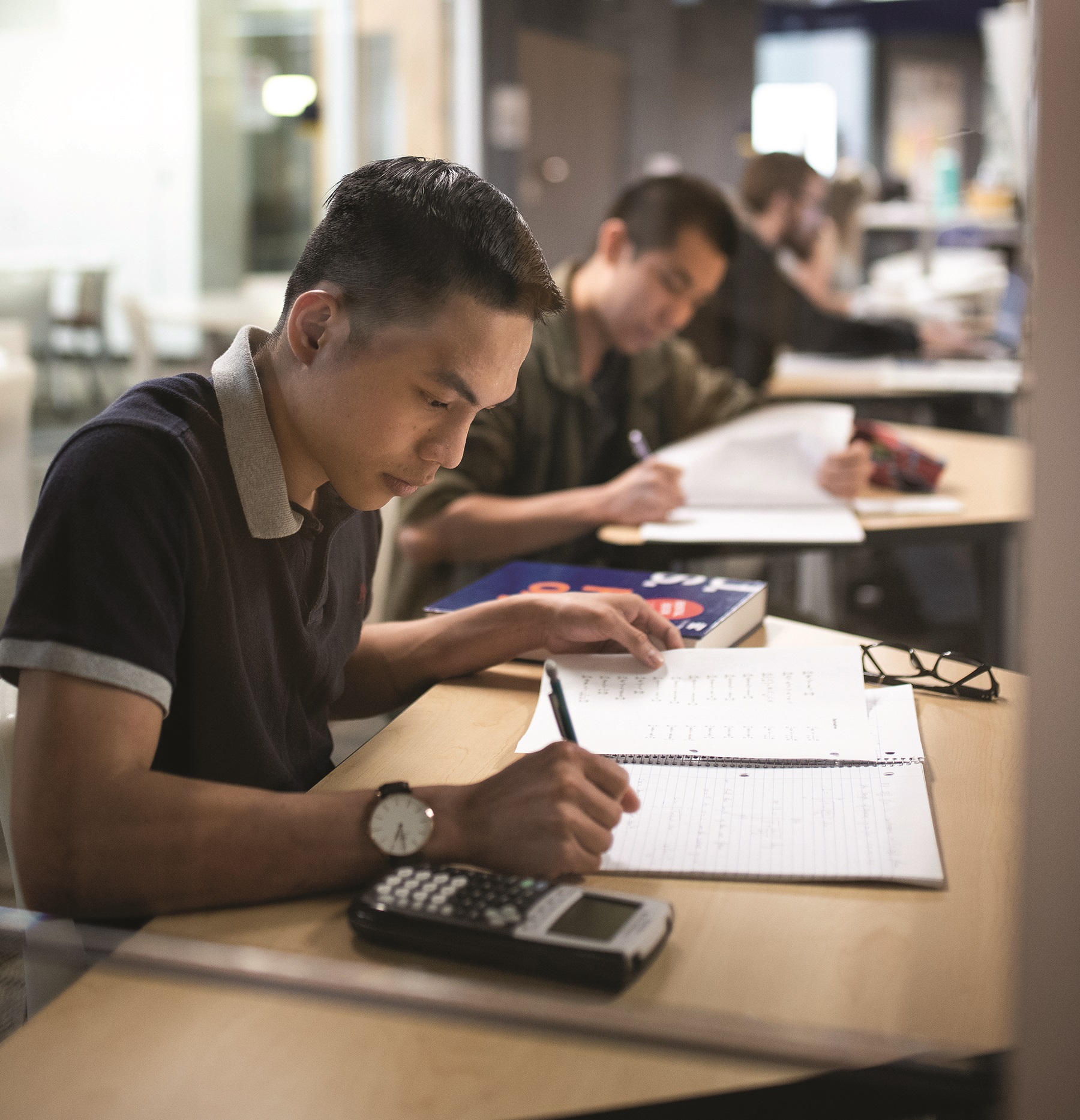 GRCC Math Student working on a calculation