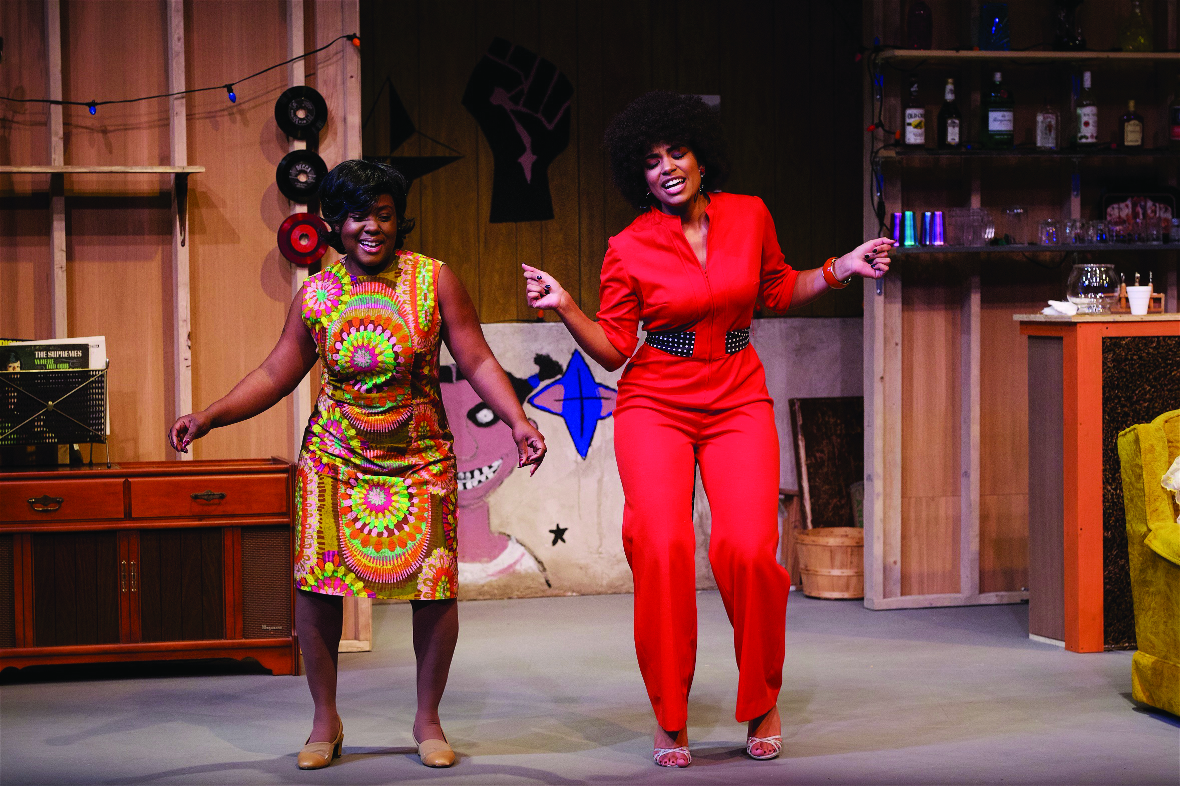 GRCC Theater students performing in Detroit 67 on stage